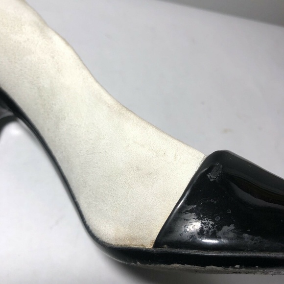 Gucci Peep Toe Black White Suede Bacall 10.5 - Picture 5 of 8